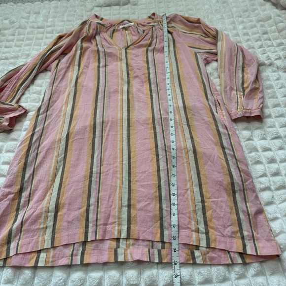 XiRENA XS Pink Villa Stripe Long Sleeve Shirt Dress ~ Coastal Minimalist Boho - Picture 6 of 8
